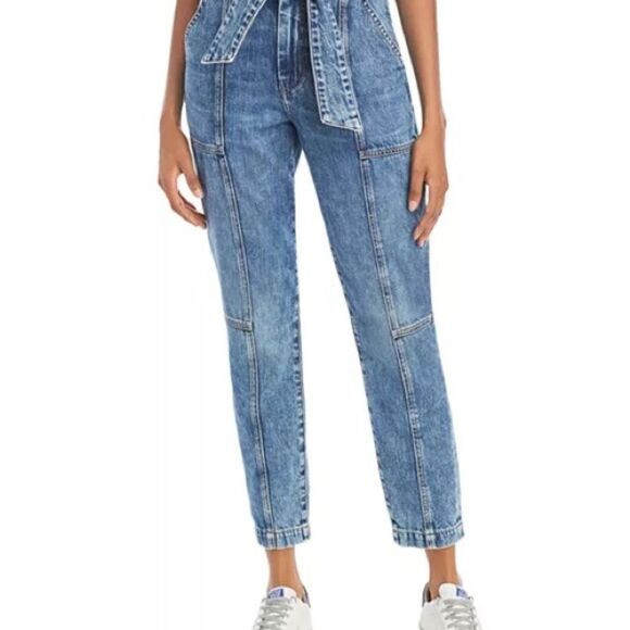 Jonathan Simkhai Blue Mullholland Jeans Crop High Rise Straight Leg Size 25 - Picture 5 of 10